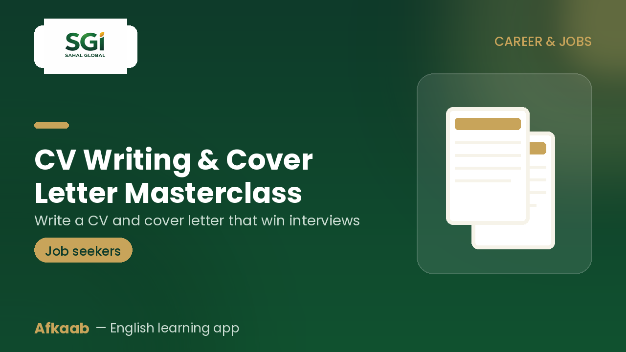 CV writing and cover letter Masterclass